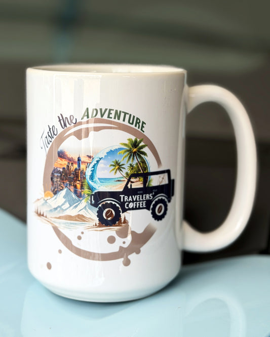 15oz Taste The Adventure Travelers' Mug