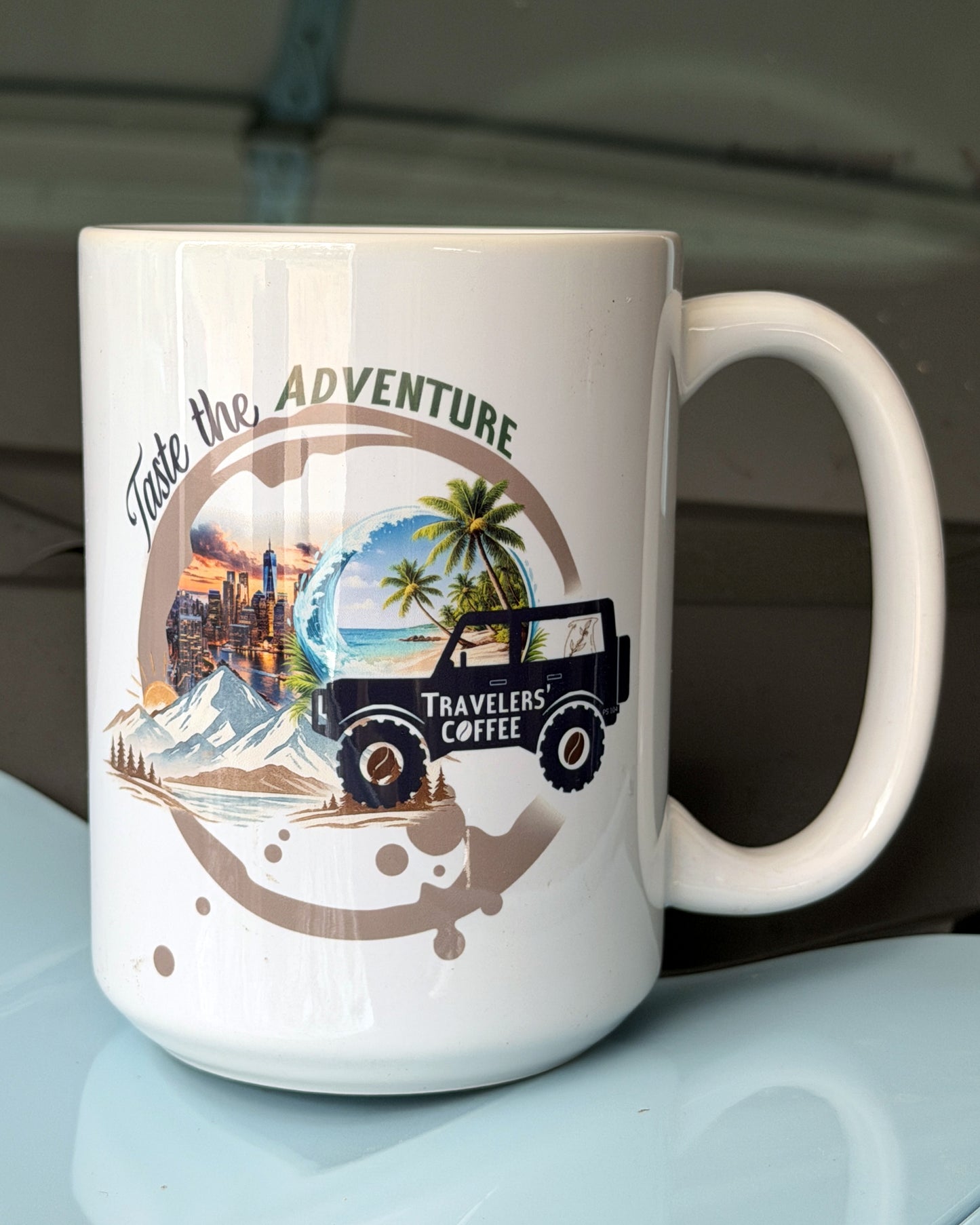 15oz Taste The Adventure Travelers' Mug
