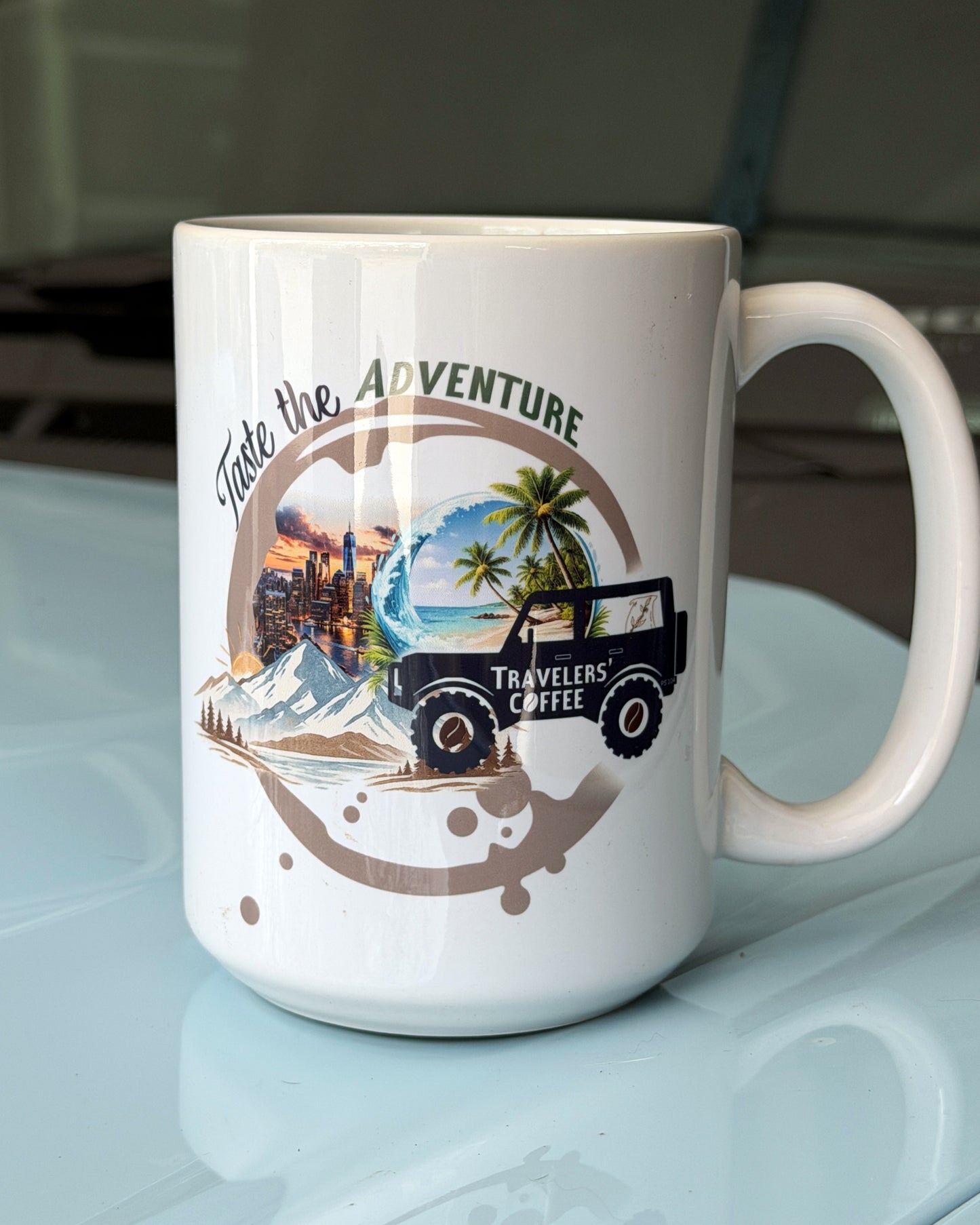 15oz Taste The Adventure Travelers' Mug